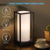 Set of 2 - Japanese Style USB Dimmable Table Touch Lamp with White Linen Shade and LED Bulbs
