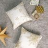 Snowflake Embroidered & Beaded Holiday Decorative Pillow