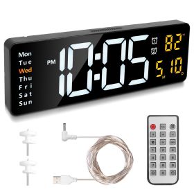 15.7" LED Digital Wall Clock with Auto Brightness & Remote