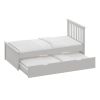 Gray Twin Trundle Bed, Heavy Duty Malibu Solid Wood Bed Frame with Twin Size Pull Out Toddler Trundle Bed for Kids
