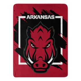 Arkansas Licensed Officially NCAA "Dimensional" Micro Raschel Throw Blanket; 46" x 60"