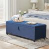 55.3 Inch Extra Long Storage Ottoman Entryway Bench with Flip Top Storage Chest with Padded Seat Bed End Stool for Hallway Living Room Bedroom