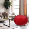 Minky Velvet Bean Bag Chair, Red-5ft Plush Floor Chair for Kids and Adults w/ Washable Cover, Lounge Chair with Stretchable Fabric
