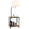 360�� Rotatable Floor Lamp with End Table and USB Charging Ports