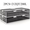 2pcs Under Bed Storage Containers, Stackable Underbed Drawer Organizer Plastic Bins with Lids
