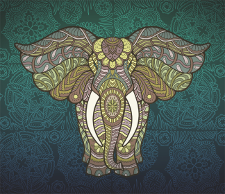 Tapestries - Teal Elephant