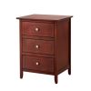 Transitional Cherry Nightstand with 3 Drawers for Bedroom