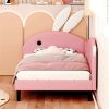 Twin size Upholstered Rabbit-Shape Daybed, Sofabed with Rabbit Ear Headboard, Pink
