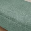 Ottoman Oval Storage Bench 3D Lamb Fleece Fabric Bench with Large Storage Space for the Living Room, Entryway and Bedroom,green