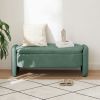 Ottoman Oval Storage Bench 3D Lamb Fleece Fabric Bench with Large Storage Space for the Living Room, Entryway and Bedroom,green