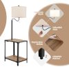 360�� Rotatable Floor Lamp with End Table and USB Charging Ports