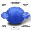 Minky Velvet Bean Bag Chair, Blue-4ft Plush Floor Chair for Kids and Adults w/ Washable Cover, Lounge Chair with Stretchable Fabric