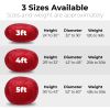 Minky Velvet Bean Bag Chair, Red-3ft Plush Floor Chair for Kids and Adults w/ Washable Cover, Lounge Chair with Stretchable Fabric
