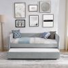 Daybed with Trundle Upholstered Tufted Sofa Bed, Twin Size, Boucle Fabric, Grey(83"x43"x29.5")