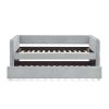 Daybed with Trundle Upholstered Tufted Sofa Bed, Twin Size, Boucle Fabric, Grey(83"x43"x29.5")