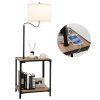 360�� Rotatable Floor Lamp with End Table and USB Charging Ports