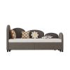 Twin Size Upholstered Daybed with Storage Drawers, Velvet Upholstered Daybed, Modern Sofa Bed Daybed Frame for Bedroom Living Room