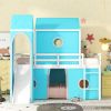 Twin Size Loft Bed with Slide Blue Tent and Tower - Blue
