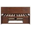 Full Size Wooden Captain Bed with Built-in Storage Shelves, 4 Drawers and 2 Cabinets, Antique Brown