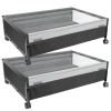 2Pcs Under Bed Storage Containers with 360° Rotatable Wheels Visible Dustproof Cover