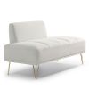56.3"Inch Width Modern End of Bed Bench,Velvet Fabric Upholstered 2 Seater Sofa Couch Entryway Ottoman Bench