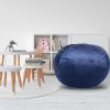 Minky Velvet Bean Bag Chair, Navy-5ft Plush Floor Chair for Kids and Adults w/ Washable Cover, Lounge Chair with Stretchable Fabric
