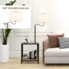 360�� Rotatable Floor Lamp with End Table and USB Charging Ports