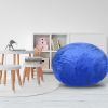 Minky Velvet Bean Bag Chair, Blue-5ft Plush Floor Chair for Kids and Adults w/ Washable Cover, Lounge Chair with Stretchable Fabric