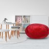 Minky Velvet Bean Bag Chair, Red-3ft Plush Floor Chair for Kids and Adults w/ Washable Cover, Lounge Chair with Stretchable Fabric