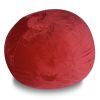 Minky Velvet Bean Bag Chair, Red-5ft Plush Floor Chair for Kids and Adults w/ Washable Cover, Lounge Chair with Stretchable Fabric