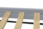 Twin over Full Stairway Bunk Bed with Trundle,Gray