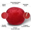 Minky Velvet Bean Bag Chair, Red-4ft Plush Floor Chair for Kids and Adults w/ Washable Cover, Lounge Chair with Stretchable Fabric