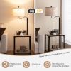 360�� Rotatable Floor Lamp with End Table and USB Charging Ports