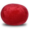 Minky Velvet Bean Bag Chair, Red-4ft Plush Floor Chair for Kids and Adults w/ Washable Cover, Lounge Chair with Stretchable Fabric
