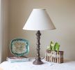 Deep Cone Hardback Lampshade with Washer Fitter, Off White Fabric Lampshade for Table Lamps, Natural Linen, 6" Top x 19" Bottom x 13" Height