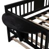 Twin Wooden Daybed with Trundle Bed , Sofa Bed for Bedroom Living Room, Espresso