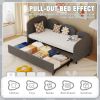 Twin Size Upholstered Daybed with Storage Drawers, Velvet Upholstered Daybed, Modern Sofa Bed Daybed Frame for Bedroom Living Room