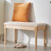 VEVOR Upholstered Bench, 16"W Ottoman Bench, End of Bed Bench with Foam Padded Cushion and Rubberwood Legs