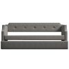 Upholstered Daybed with Trundle;  Wood Slat Support; Upholstered Frame Sofa Bed ;  Twin