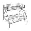 Gray Metal Frame Twin/Full Bunk Bed, Youth Bed, Youth Bedroom Furniture, Easy Assembly