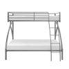 Gray Metal Frame Twin/Full Bunk Bed, Youth Bed, Youth Bedroom Furniture, Easy Assembly