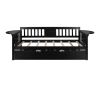 Twin Wooden Daybed with Trundle Bed , Sofa Bed for Bedroom Living Room, Espresso