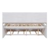 Full Size Wooden Captain Bed with Built-in Bookshelves,Three Storage Drawers and Trundle,White Wash