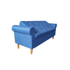62" Bedroom Tufted Button Storage Bench, Modern Fabric Upholstered Ottoman, Window Bench, Rolled Arm Design for Bedroom, Living Room, Foyer (Blue)