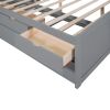 Full Size Wooden Captain Bed with Built-in Bookshelves,Three Storage Drawers and Trundle,Light Grey(Old SKU:GX001029AAE)