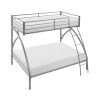 Gray Metal Frame Twin/Full Bunk Bed, Youth Bed, Youth Bedroom Furniture, Easy Assembly