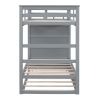 Twin Over Twin Bunk Bed with Trundle and Staircase, Gray (OLD SKU:LT000068AAE)