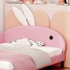 Twin size Upholstered Rabbit-Shape Daybed, Sofabed with Rabbit Ear Headboard, Pink