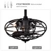 18.1" Caged Ceiling Fan with Remote Control,Timer, 3 Speeds Indoor Ceiling Fan for Farmhouse, Bedroom Living Room(No include Bulbs)