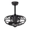 18.1" Caged Ceiling Fan with Remote Control,Timer, 3 Speeds Indoor Ceiling Fan for Farmhouse, Bedroom Living Room(No include Bulbs)